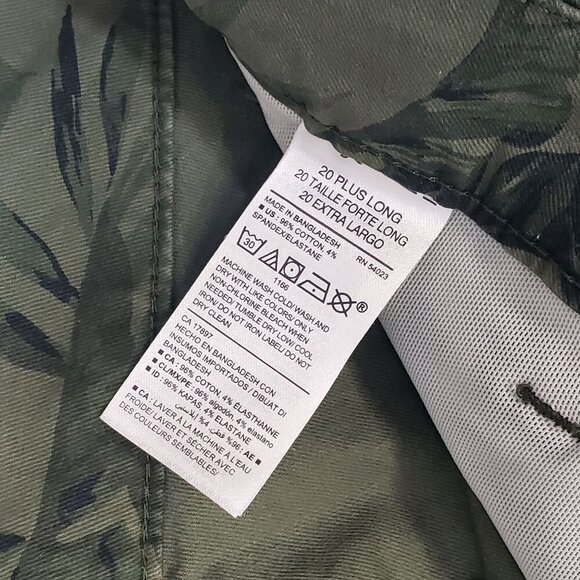 Old Navy Pixie Pant Leaf Print Size 20 Plus Long Ankle Crop Stretch Tropical NWT - Picture 9 of 11